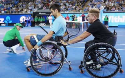 VIDEO / Momente distractive alături de Novak Djokovic la un meci în scaun rulant
