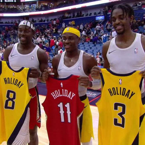 VIDEO Inedit / Trei frați au jucat în premieră în același meci în NBA